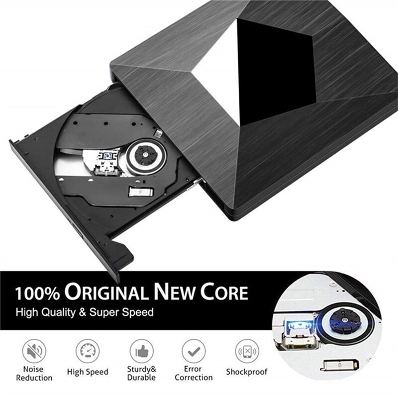Usb 3.0 externe cd dvd universele drive, draagbare usb / type-c externe optische drive cd / dvd-brander (2- pack)