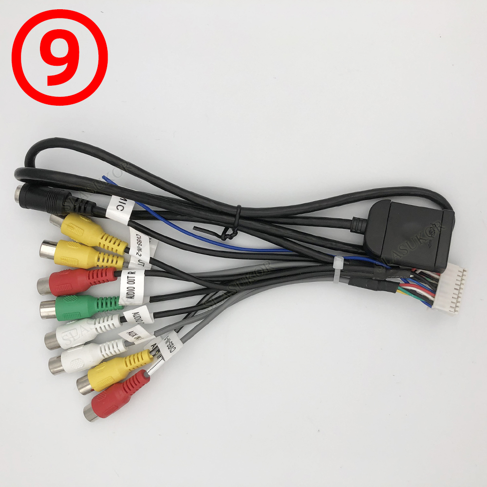 Auto Unit Stereo Draad Kabelboom Compatibel Autoradio Android Interface Mic Rca Usb Audio En Video Kabel Microfoon Adapter: Paars