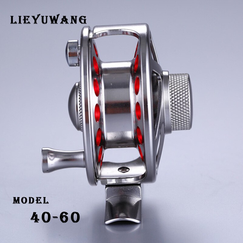 LIEYUWANG DS40-90 Alle metalen Vis lijn Wiel Superhard Vliegvissen Reel Een Manier Lager Vissen Spool Met Disc Type Rem