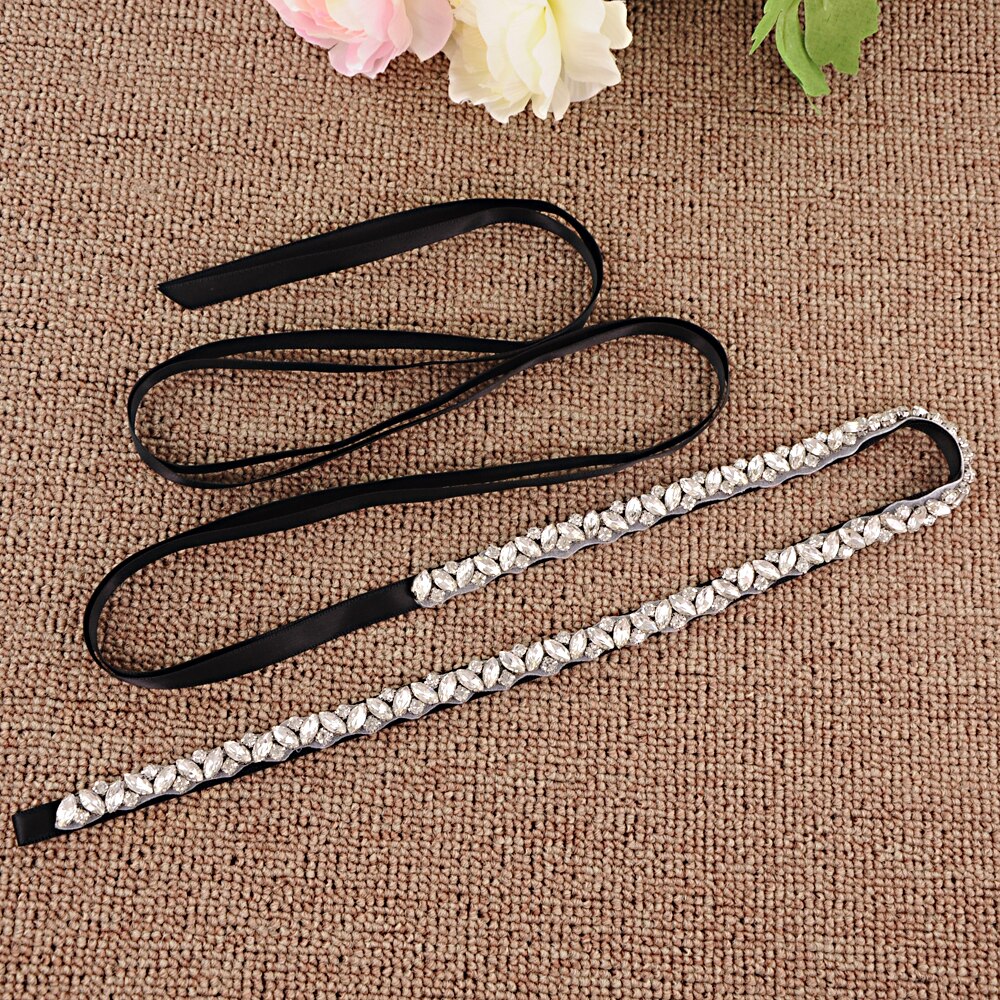 Pasek ślubny trixy z  s404 kryształkami, wstążki, srebrny pas z diamentami, pas ślubny z koralikami, pas dla druhny, dodatki ślubne