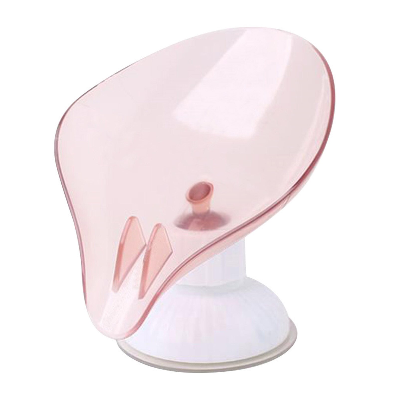 Suction Cup Soap Dish Holder Self-Draining Soap Saver Box Not Punched for Shower Bathroom Kitchen: Pink
