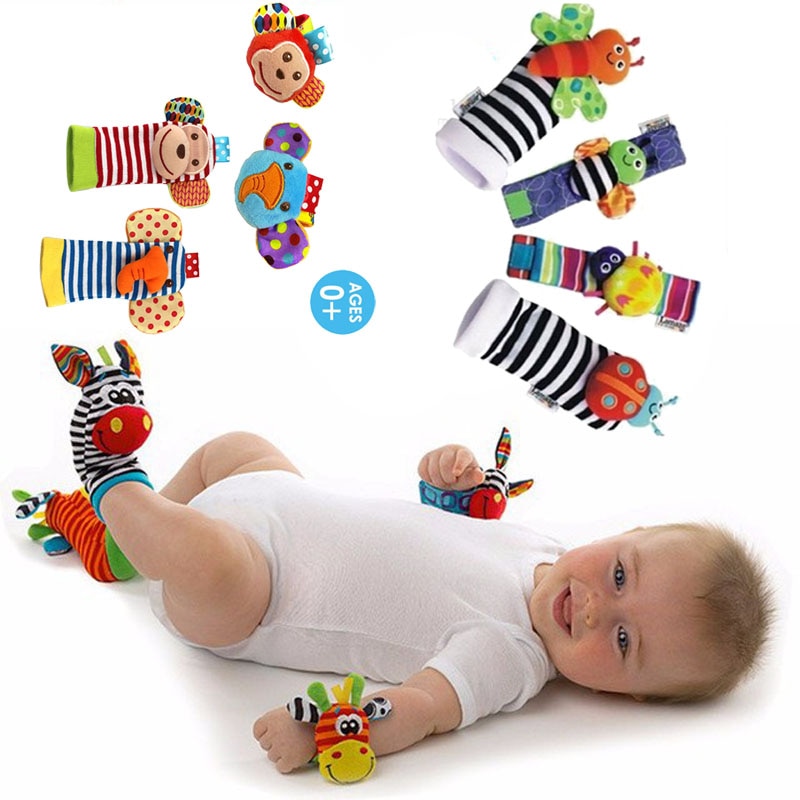 Baby Rammelaars Baby Speelgoed 0-12 Maanden Voor Pasgeborenen Baby Kids Kinderen Zachte Leeuw Uil Sokken Rammelaar Speelgoed Pols rammelaar Educatief Speelgoed