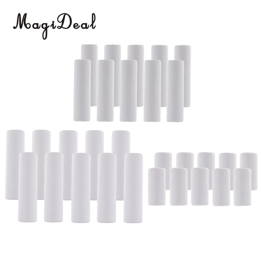 30x Blank White Cylinder Shape Styrofoam Foam Material for Art Craft DIY Christmas Ornament Model Making 120mm/90mm/63mm