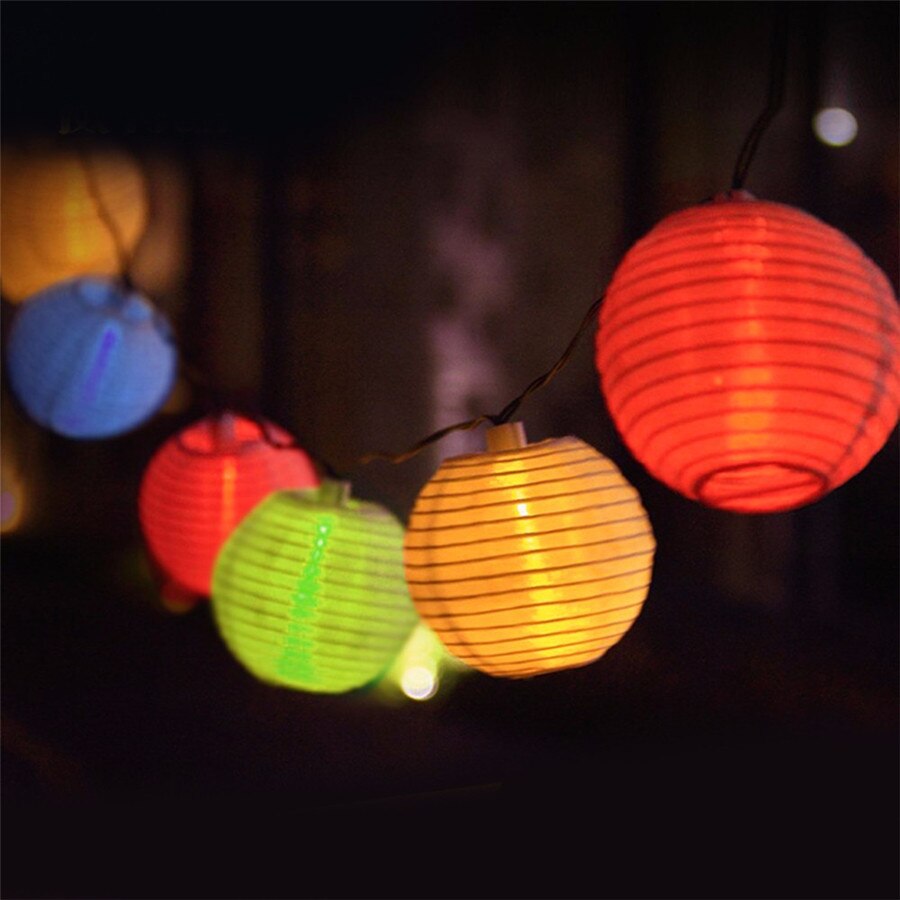Thrisdar-Bola de globo LED, guirnalda de luces alimentada por energía Solar para exteriores, Navidad, vacaciones, jardín, guirnalda de luz Solar, 10/20/30 LED: Multicolor / 10LED