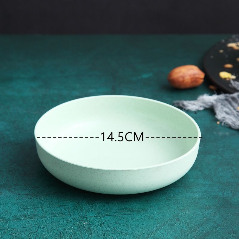 4PCS little plates for home use wheat straw plates for bone spits and side dishes for home use lovely fruit cakes: greenX4