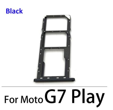 Mobile Phone SiM Tray For Motorola Moto G7 G8 G9 Play Plus Power SIM Card Slot SD Card Tray Holder Adapter: G7 play Black