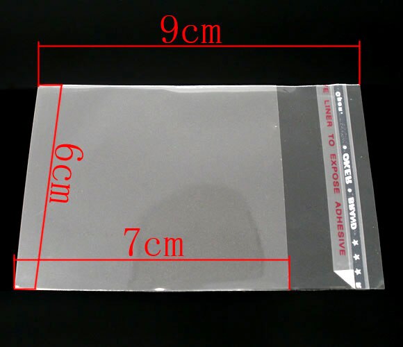75 Clear Self Adhesive Seal Plastic Bags 9x6cm