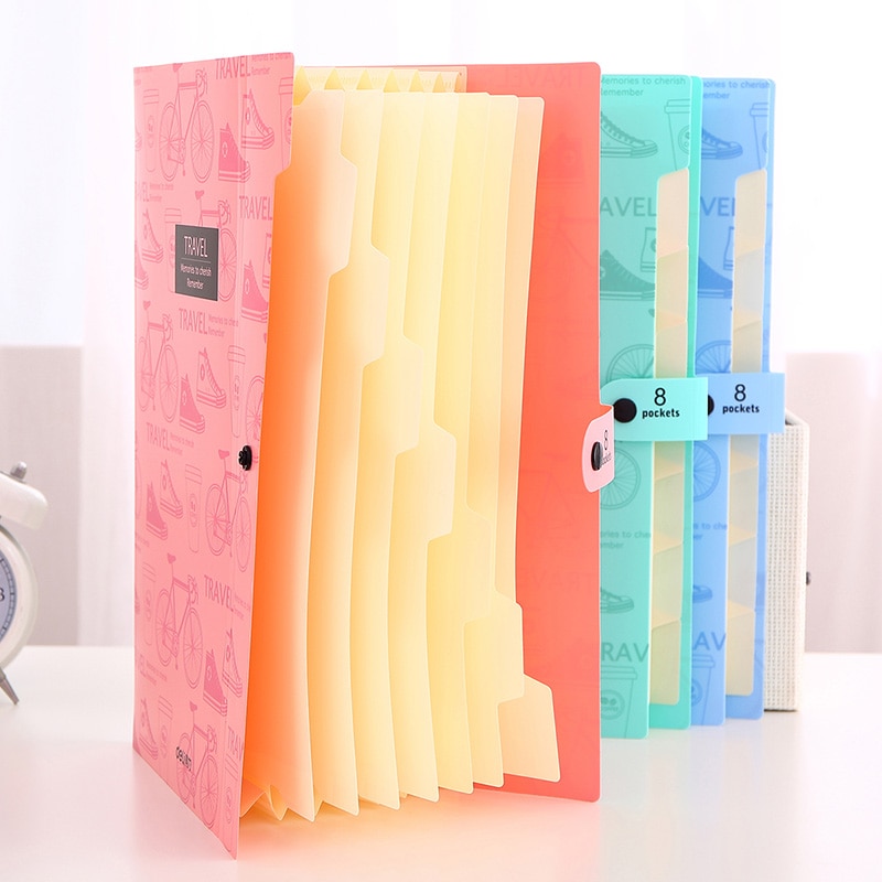 Deli plastic himmelblå  a4 arkivmappe små dokumentposer ekspanderende tegnebog fylder kontorpapirmapper til dokumenter