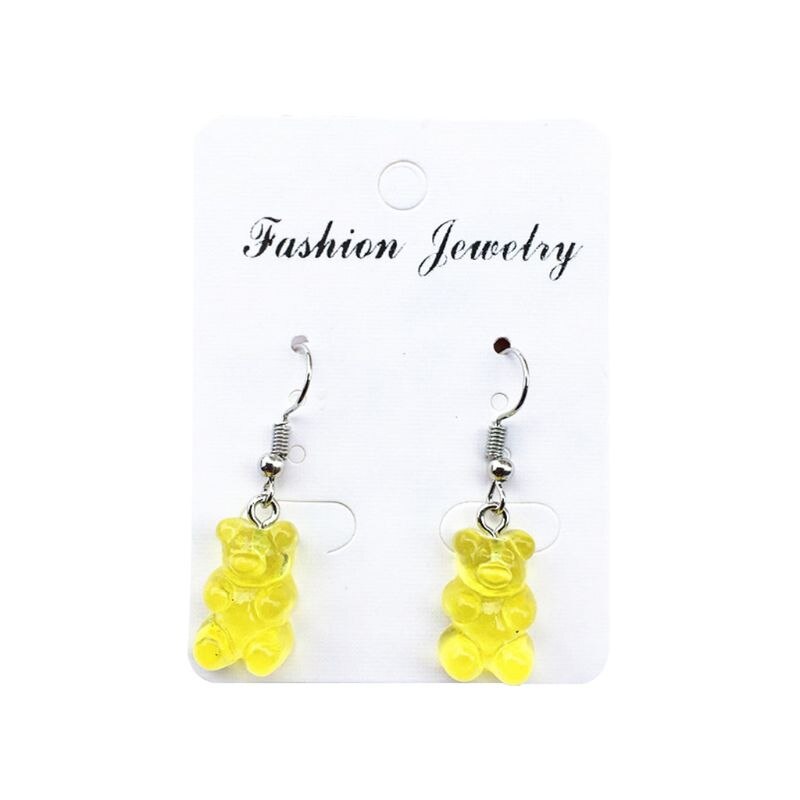 1 Pair Cute Mini Gummy Bear Earrings Minimalism Cartoon Female Ear Hooks Danglers Jewelry: A