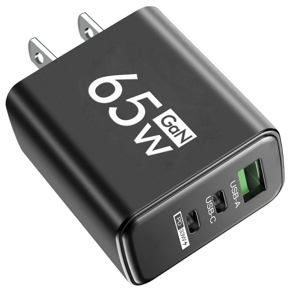 65W GaN USB Charger High Speed Fast Quick Charging Adapter Type C PD Mobile Phone Wall Multiple 3 Ports for IPhone Huawei Xiaomi: Universal