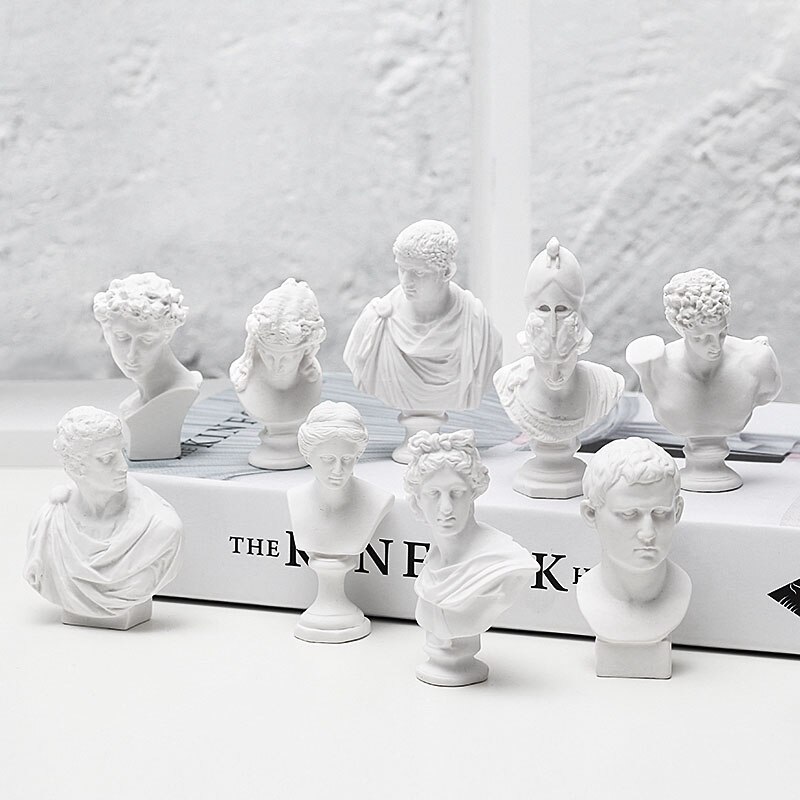 Noordse klassieke figuur gipsen beeld moderne minimalistische hars ambachten retro 3d mini schets avatar kunst model huisdecoratie
