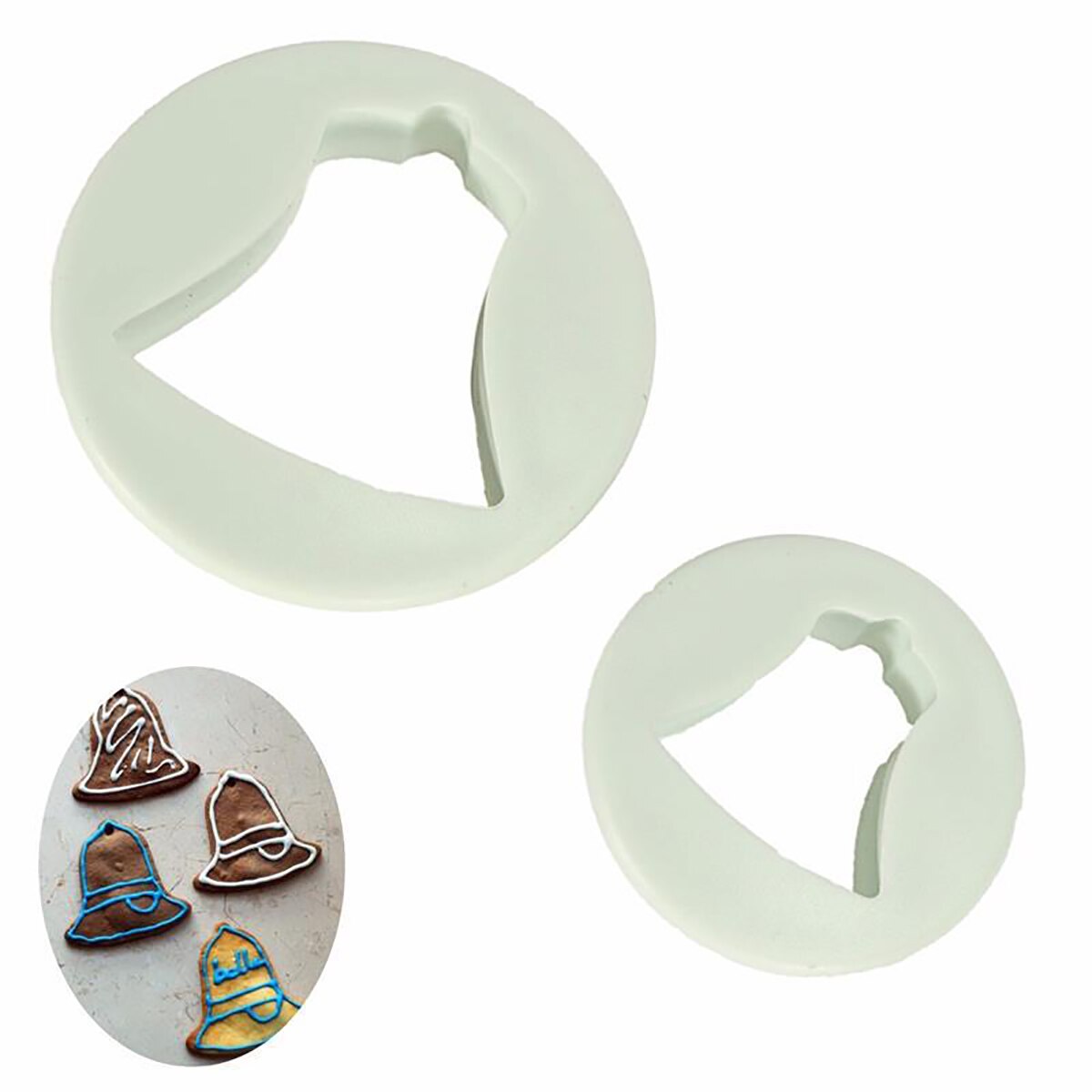 Moules à biscuits, cloche de noël, pâques, lapin oiseau, biscuits, bricolage, chocolats, gaufrage de gâteaux, outils de cuisson, 2 pièces