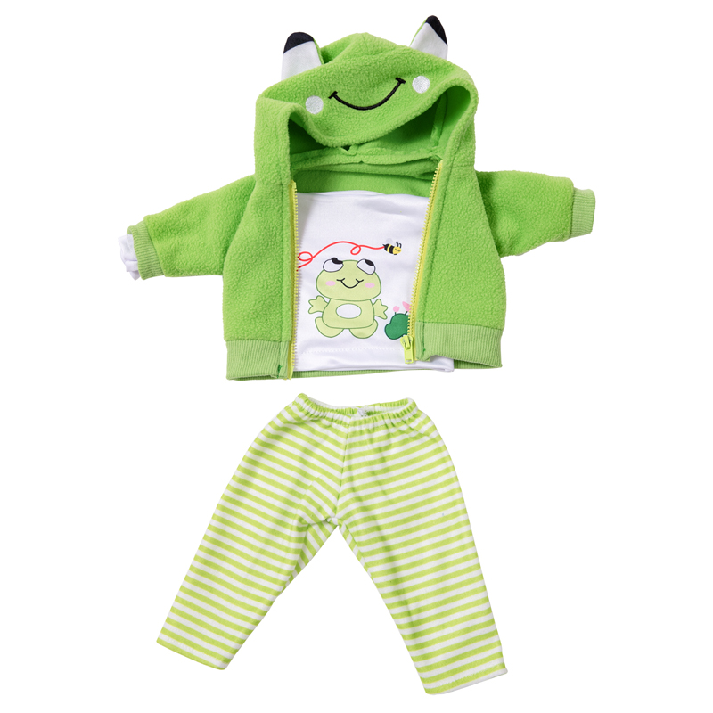 Traje verde cálido para muñeca, ropa para muñeca de 17 pulgadas y 43cm, traje para bebé nacido, de cumpleaños