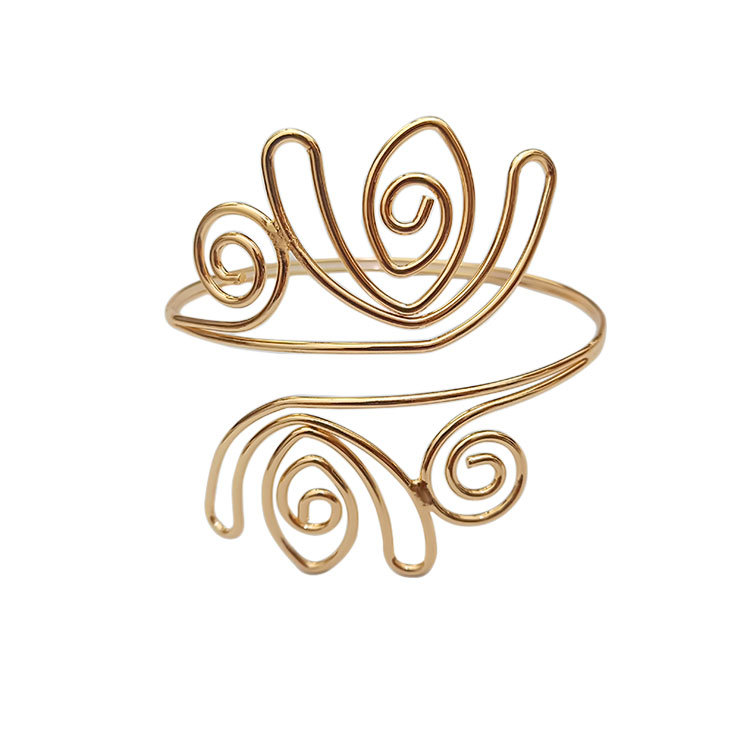 Pulsera de brazalete étnico bohemio brazalete del brazo superior Color dorado Vintage flor brazalete abierto brazalete brazo brazalete Valentin del día