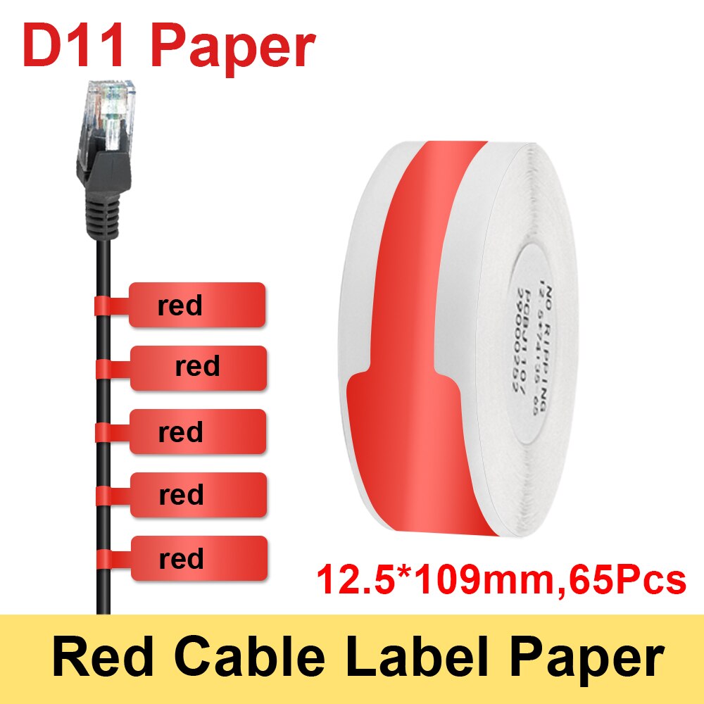 Niimbot D11 D110 Leucht Druck Etikett 13*35mm 90 stücke Klebstoff D11 Weiß transparent Etikett Aufkleber für NIIMBOT d11 Etikett Hersteller: Kabel rot