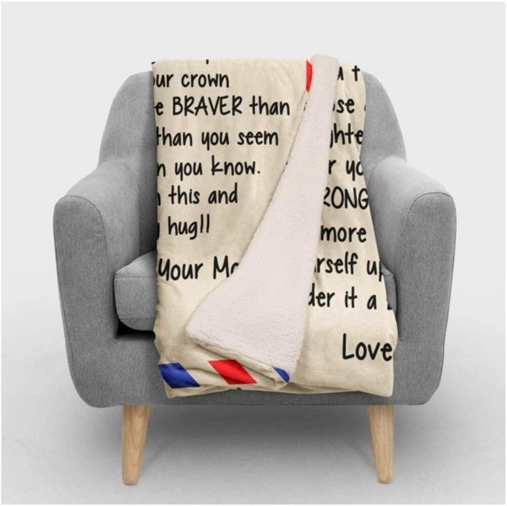 Om Mijn Dochter Fleece Deken Brief Gedrukt Quilts Deken Positieve Moedigen Liefde Dochter Flanellen Deken
