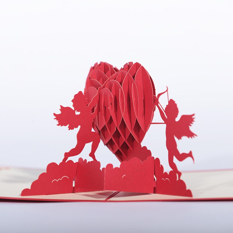 Handmade Valentine Lover 3D Pop Up Greeting Cards Nice Craving Paper Card Romantic Birthday Wedding Invitations Cards