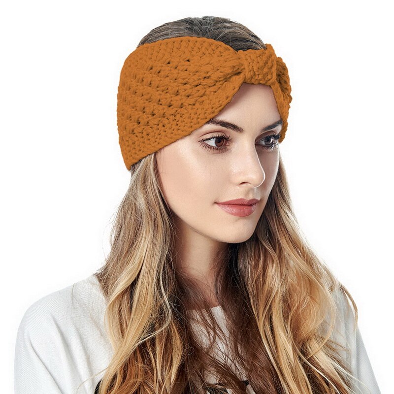 Neue Winter Gestrickte Elastische Stirnbänder Turban Für Frauen Mädchen Stricken Wolle Haarband Häkeln Bogen Breite Stirnbänder Haar Zubehör: 9