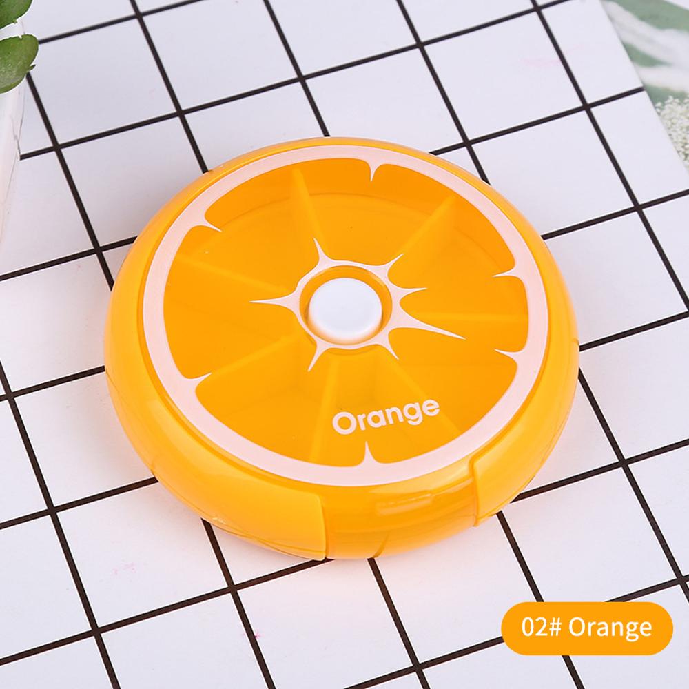 Weekly Rotating Pill Box Case Home First Aid Splitter Tablet Storage Organizer Medicine 7 Day Pill Container For Travel: Orange