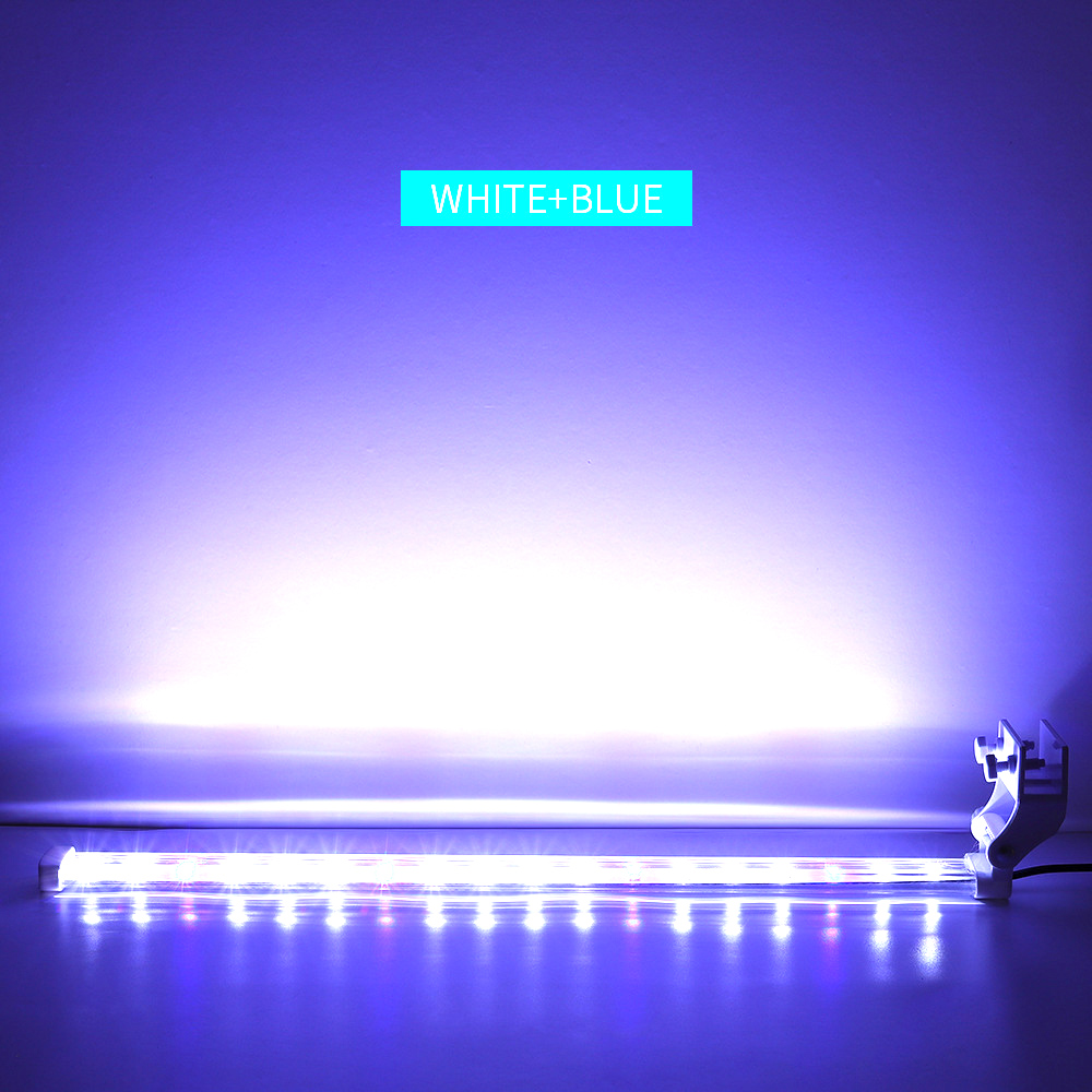 110V-220V aquarium LED fish tank clip light aquarium landscape blue and white light high brightness lamp bead fish tank light