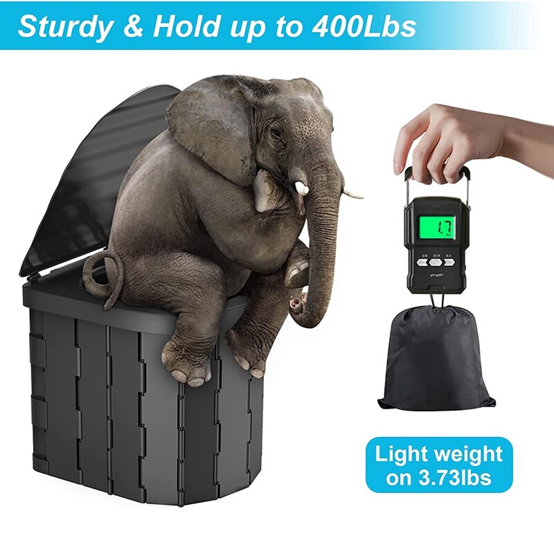 JFBL-inodoro portátil para acampada, orinal portátil plegable con tapa, impermeable, Porta orinal, Cubo de inodoro para coche