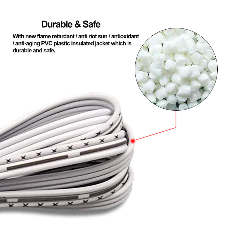 Extension Connection Cable for Cabinet LED Light Driver Sensor, Male and Female Wire, Dual Port, PHB 2.0mm Pitch, 2 M, 5m, 3 Pin