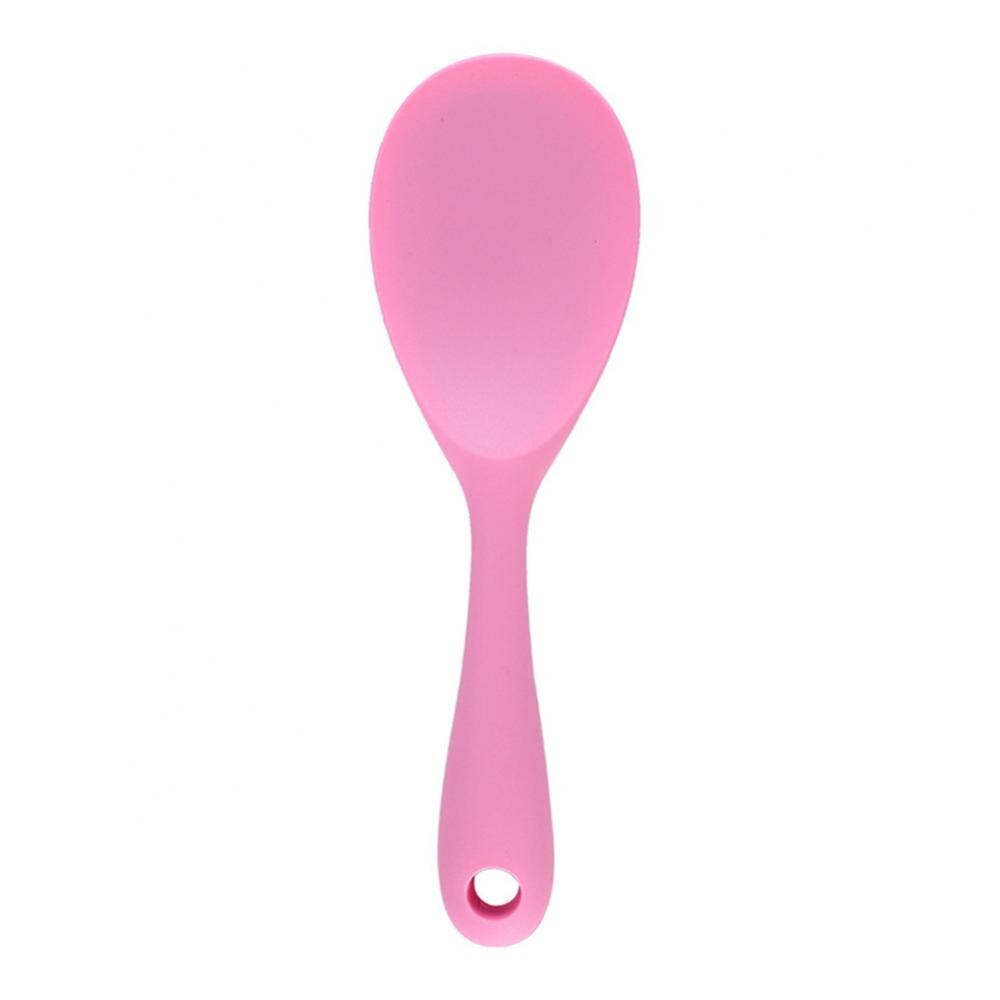 1PC Kitchen Tool Rice Server Rice Spoon No-stick Silicone Rice Shovel Spoon Cooking Scoop Baking Tool Kitchen: Pink