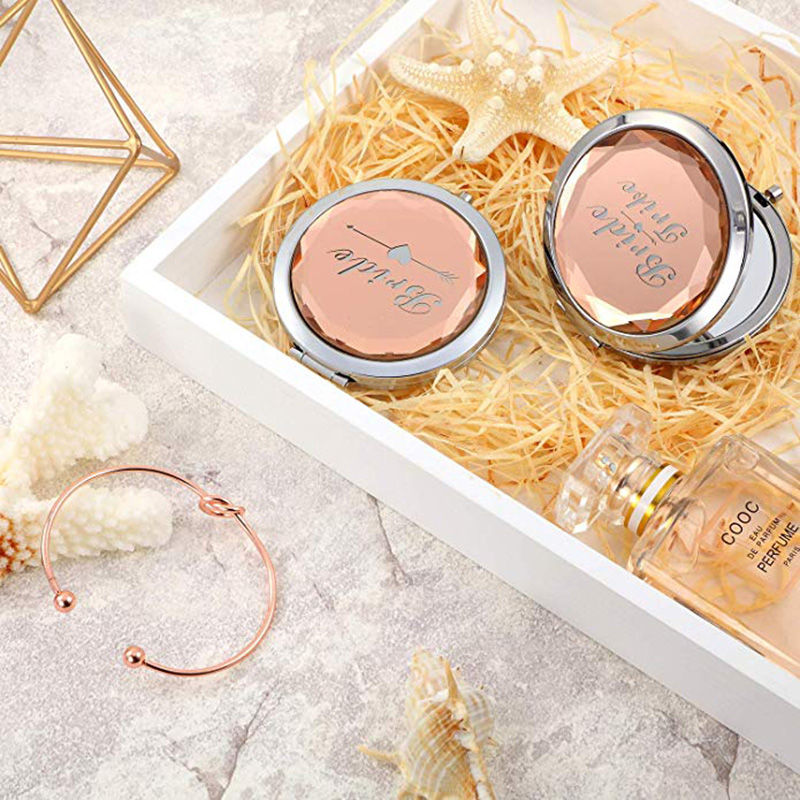 Bolsa de espejo para maquillaje, pulsera de amor para novia para ser despedida de soltera, de despedida de soltera, decoración de boda, de propuesta para dama de honor