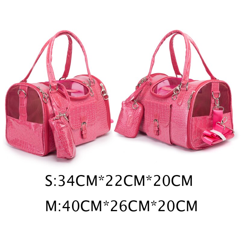 Tragbare Außen Haustier Katze Hund Träger Tasche Mit Geldbörse Leder Reise Kleine Hund Chihuahua Teddy Trage Tasche Handtasche