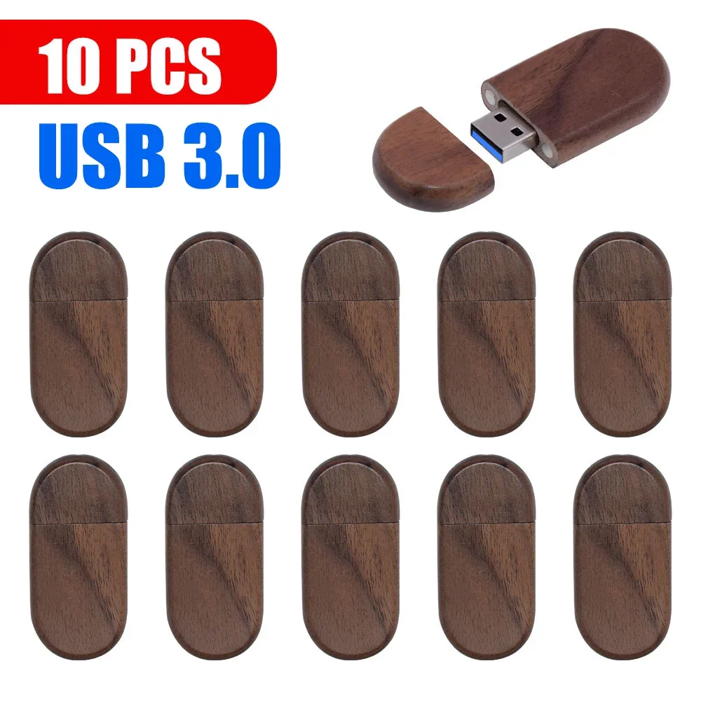 10 stk/parti usb-minnepinner i tre med 3.0 stk. gratis logo, 128gb 64gb . minnepenner, 16gb 32gb 8gb minnepinne til bedrifter, usb-pinne: Blå / 32gb