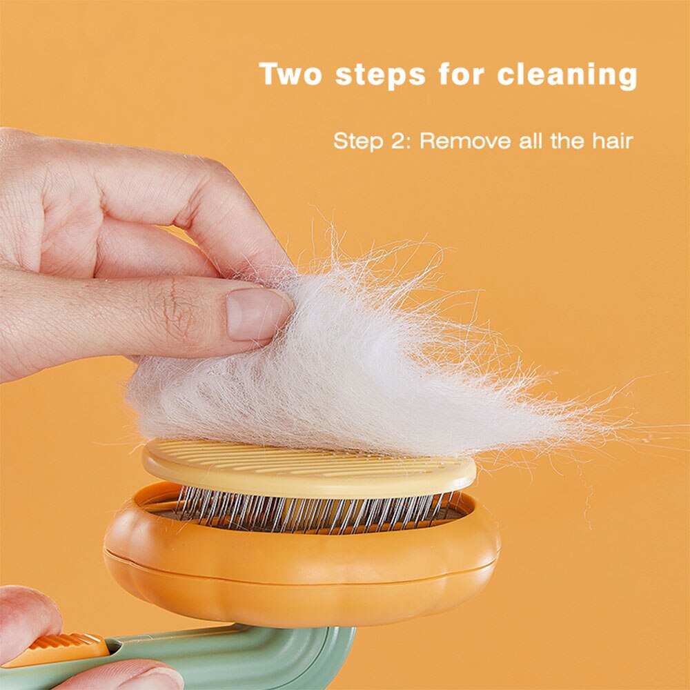 Pumpkin Pet Comb Brush Remove Floating Hair Comb Fading Cat Brush Dog Long and Short Hair Self-cleaning Comb Open Knot Comb