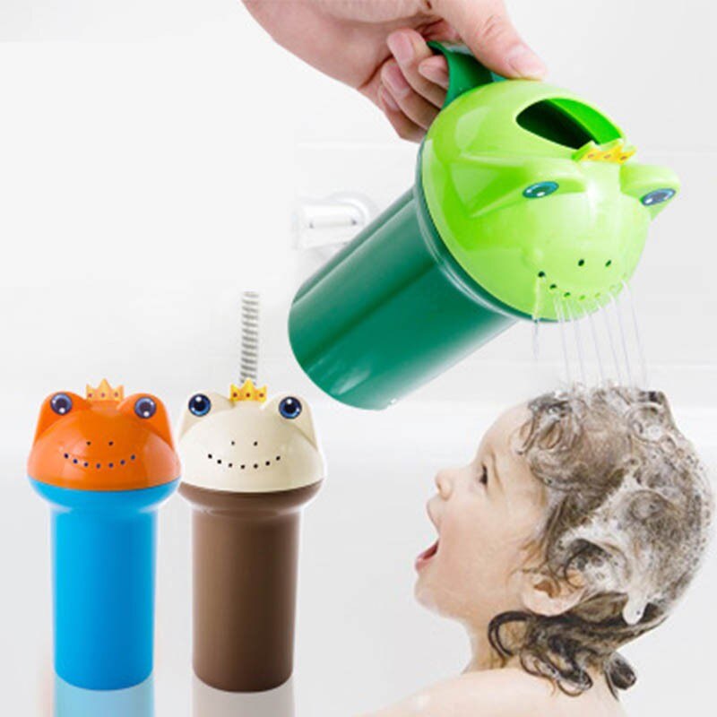 Cuchara de agua de dibujos animados para ducha de bebé, taza de champú para bebé, accesorios para la cabeza