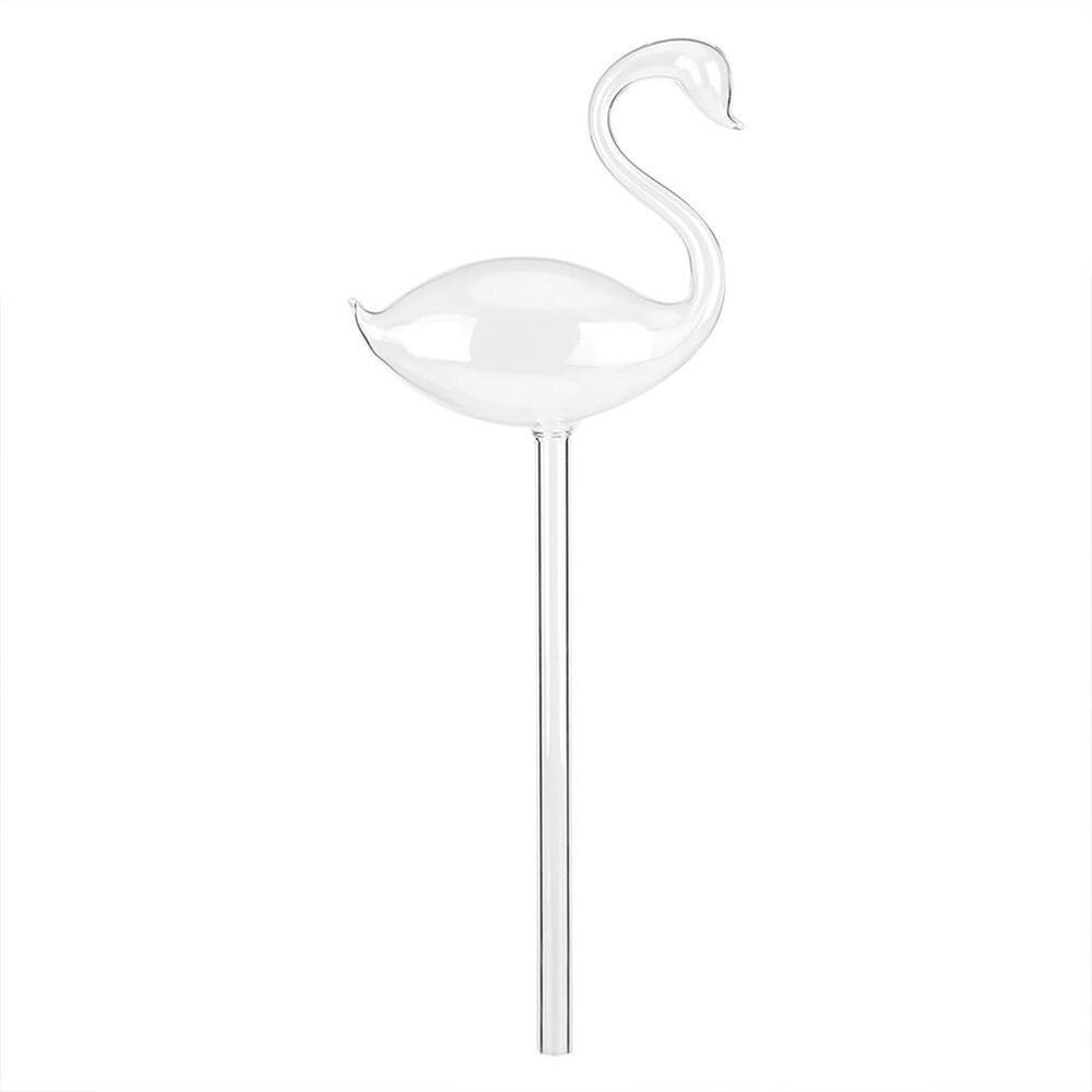 Birds Shape Clear Glass Self Watering Durable Mini Transparent Plant Watering for Garden Plant Watering Device: Swan