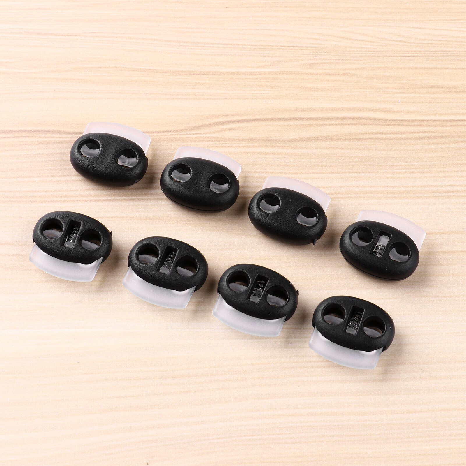 Paracord Accessories Plastic Cord Lock Stoppers Double Hole Lanyard Rope Ends Toggles DIY Shoelace Clothing Strap Fastener Locks