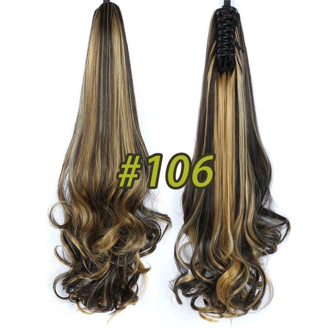 BUQI 24" 180g Synthetic Claw on Ponytail Hair Claws Curly Style HairpieceHair Extension Women Adult Hair Accessories: 106