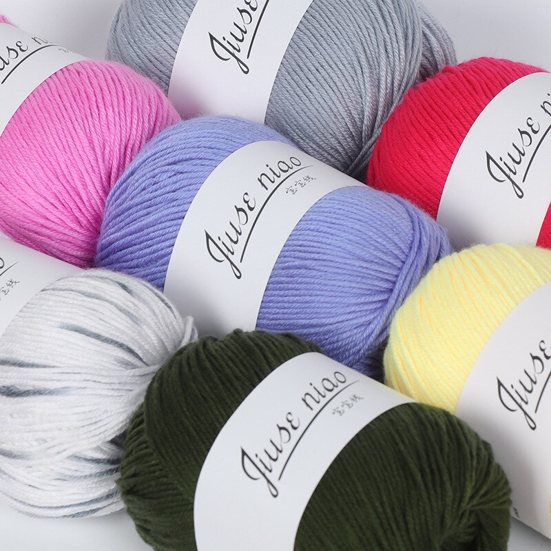 Colorful Durable Milk Fiber Wool Hand Knitting Colorful Thread Baby Comfortable Eco-dyed Cotton Yarn Worsted Wool Needlework