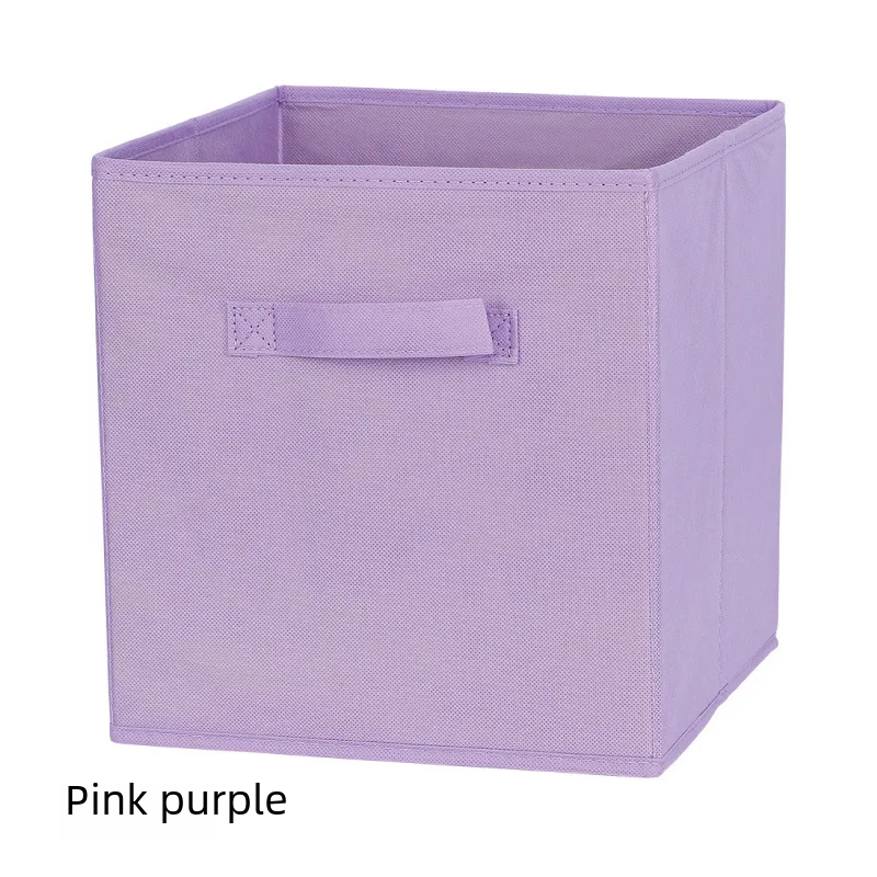 Fashionable Non-woven Fabric Storage Box No Lid Multi-functional Foldable Storage Box For Cabinet Organization: XS / PURPLE