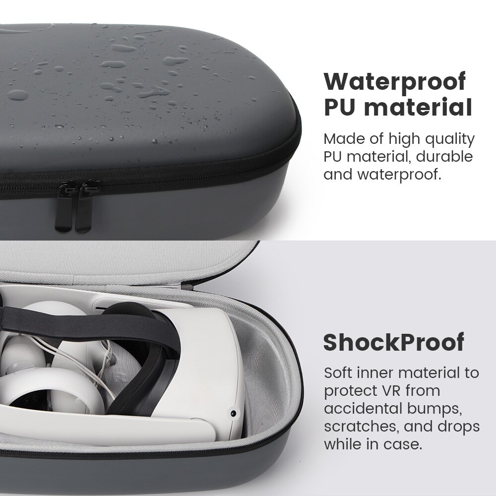 Protable Bag For Oculus Quest 2 VR Headset Travel Carrying Case EVA PU Storage Bag For Oculus Quest 2 Bag VR Accessories