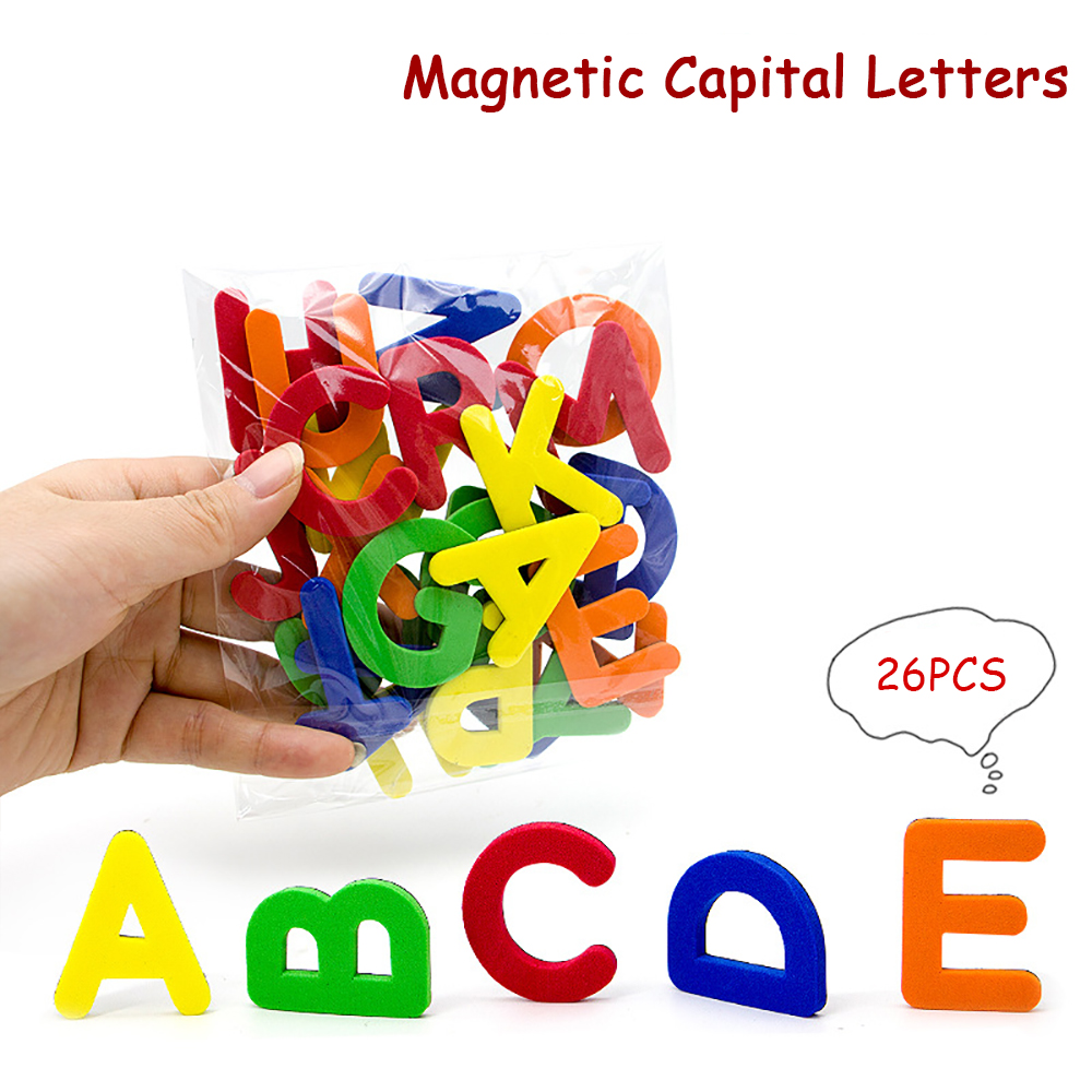 Magnetic Letters Numbers Alphabet ABC 123 Fridge Magnets Plastic Educational Preschool Learning Toy Set Uppercase Lowercase Math: black