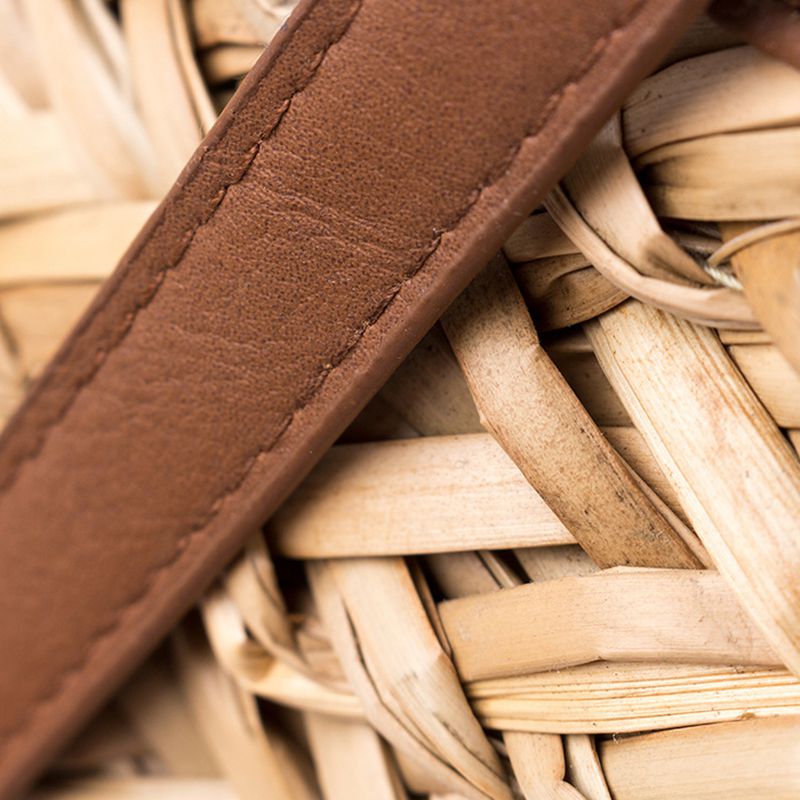 Ljl halm+polyester taske fritid halm taske håndværk papir vævning håndtaske strandtaske