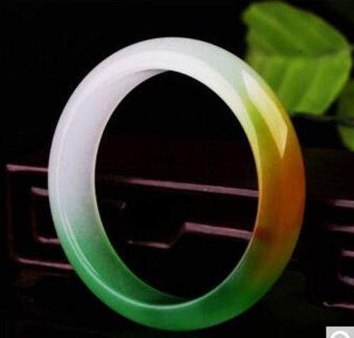 LETSFUN Feine Schmuck 100% Chinesische Natürliche Grüne GELB Jadeit Jade Armband 60MMFree