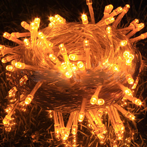 Rgb Led Verlichting Strings 10M 110V 220V 8 Modi Waterdichte IP65 Kerst Garland Fairy Lights Outdoor Indoor Decoratie: Yellow / 220V EU Plug