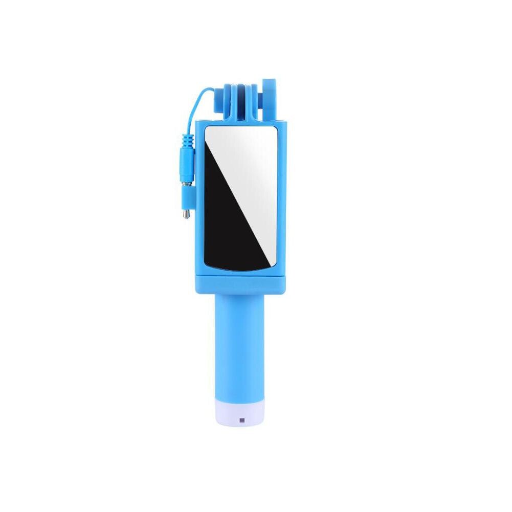 HobbyLane Wired Selfie Stick Met Spiegel voor iPhone 6 6S 5 5s Samsung Android Monopod Pau de Selfie Front /Back Camera Palo d15: Blauw