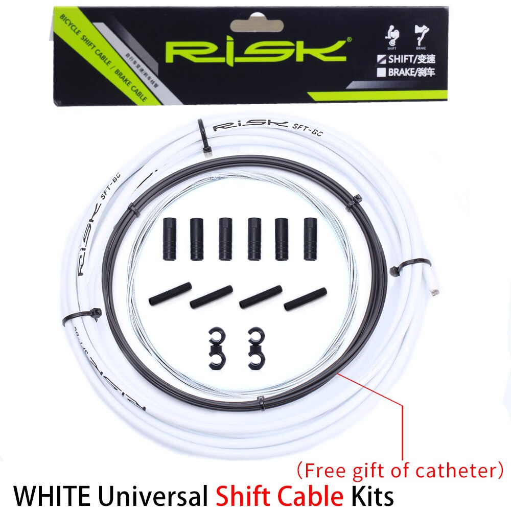 Bicycle Cable sets Housing Cable Hose Kit Brake Shifter For Sram Bike Bicycle derailleur Brake Cable & Shifting Lever Wire Line: Shift Set White