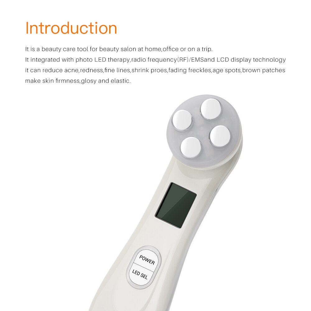 Mesoterapia electroporación LED terapia de luz de fotones RF EMS rejuvenecimiento de la piel máquina de belleza de masaje para estiramiento facial