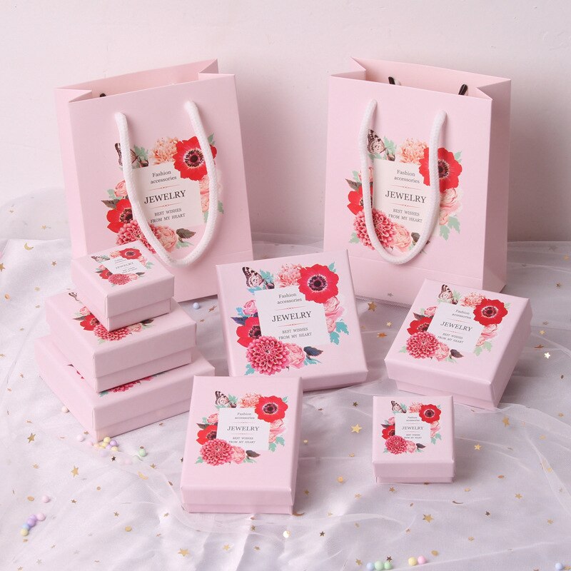 Cajas de cuadradas para joyería, 1 unidad, para pulseras, pendientes, anillo, collar, caja de joyería para mujer, , embalaje