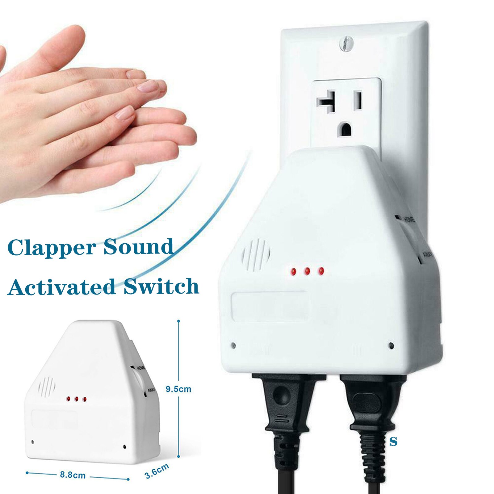 Sound Activated On/off Switch By Hand Clap 110V Electronic Control Gadget White US Plug Remote Digital Wireless Remote