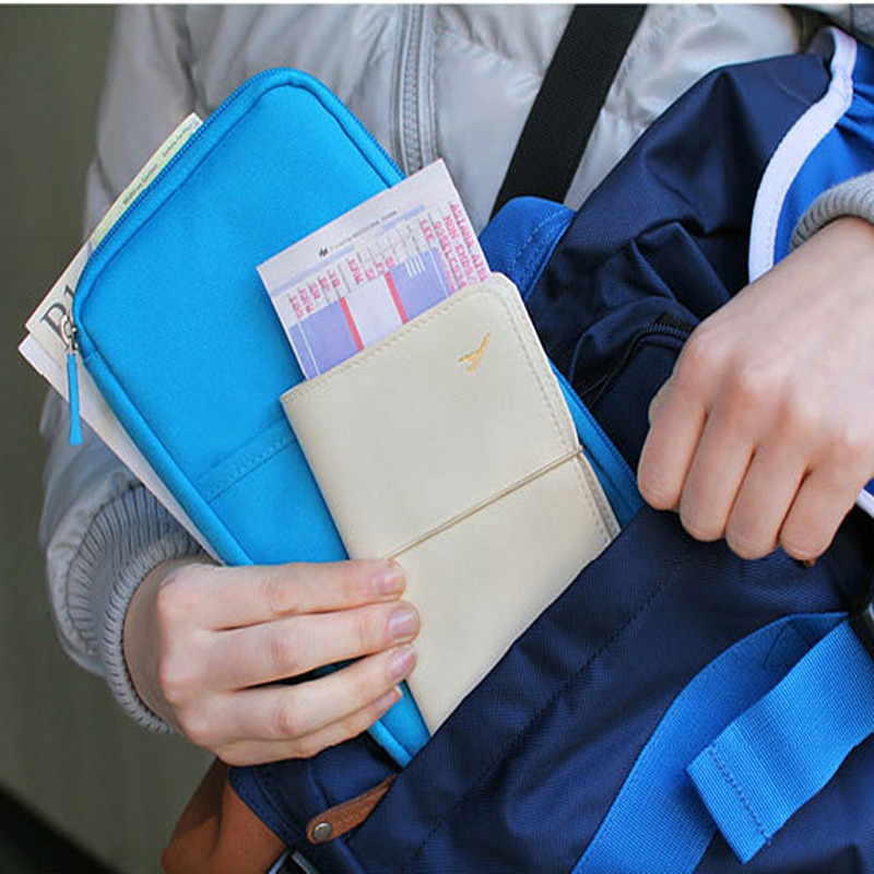 1pcs Folder Document Bag Multi Functional Long Paragraph Ticket Holder Printing Card Package Travel Passport File Package Zipper