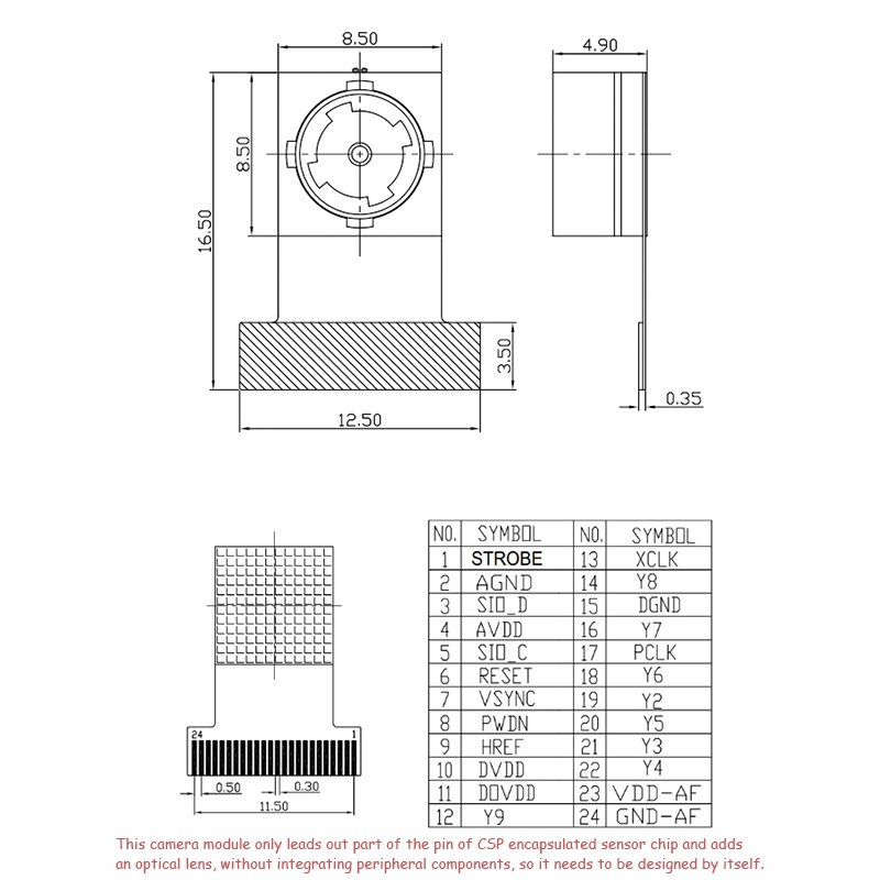 500W Pixel Camera Module OV5640-AF Auto Zoom Camera Met Scan Erkenning Functie