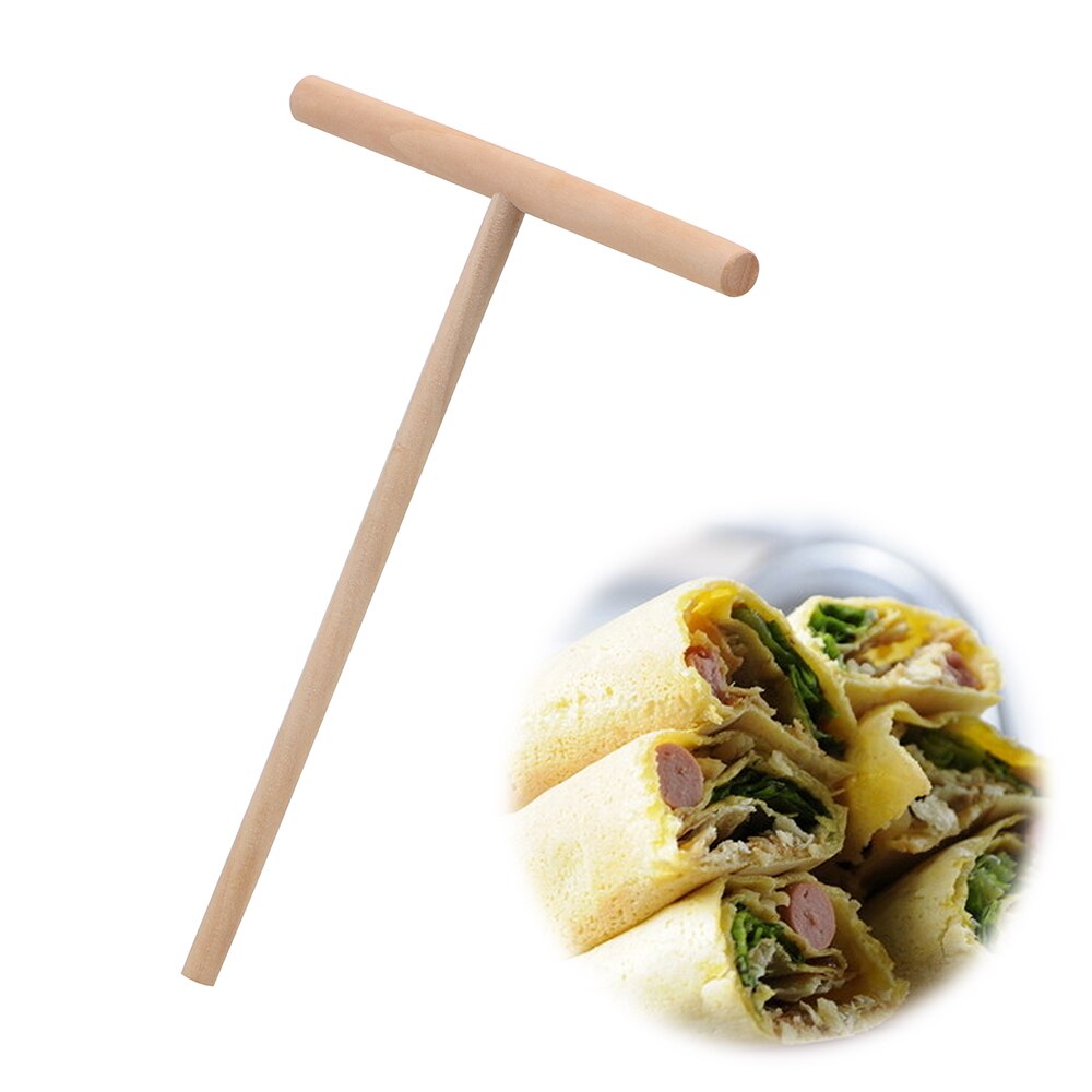 HOOMIN Pancake Batter Spreader Stick Wooden Chinese Specialty Crepe Maker Pancake Tool Home Kitchen Accessories